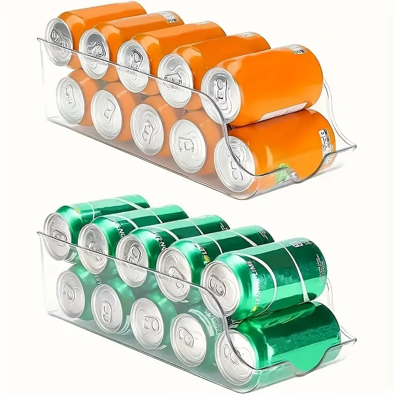 Clear PET Refrigerator Storage Bins – Stackable Food Organizer Containers with Handles for Fridge, Kitchen, Pantry, Beverage & Produce